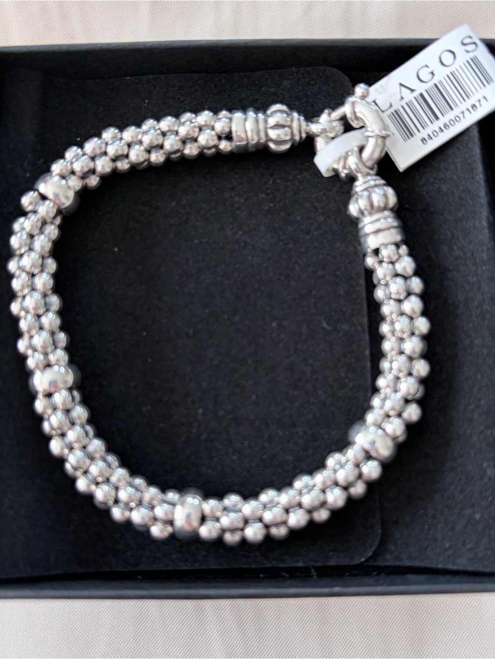 Lagos Caviar Beaded bracelet - 7mm. Sterling silver. NWT $550 retail.